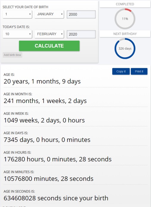 Age Calculator Demo