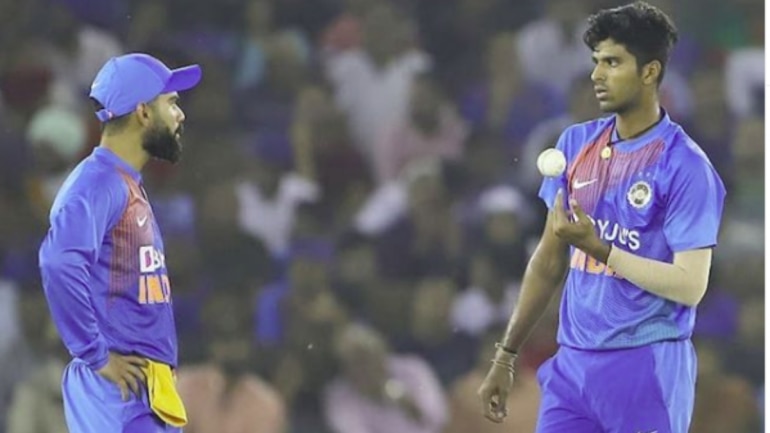 टीम इंडिया के कप्तान विराट कोहली के साथ ऑफ स्पिनर वाशिंगटन सुंदर (सौजन्य- वाशिंगटन सुंदर इंस्टाग्राम)